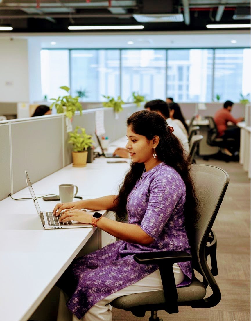 drisya_working-on-on-laptop